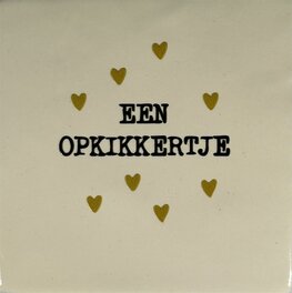 Tegeltje Een opkikkertje creme/zwart - YETT