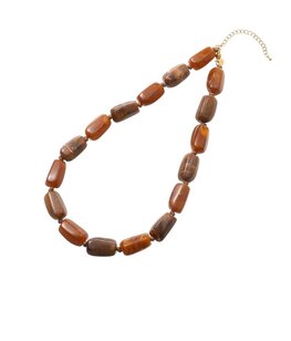 Ketting kralen N56502-4 bruin/goud - ​​​​​​​Day&Eve